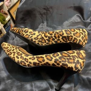 Nine West Leather Animal Print Heels size 8 1/2 M